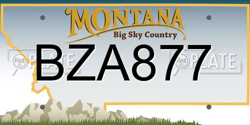 BZA877 Montana License Plate