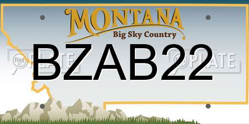 BZAB22 Montana License Plate