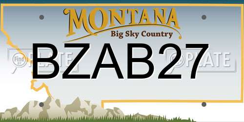 BZAB27 Montana License Plate