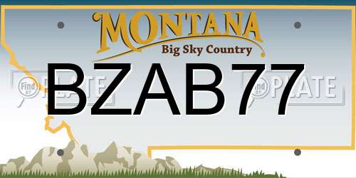 BZAB77 Montana License Plate