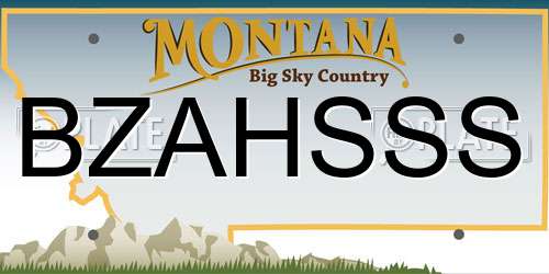 BZAHSSS Montana License Plate