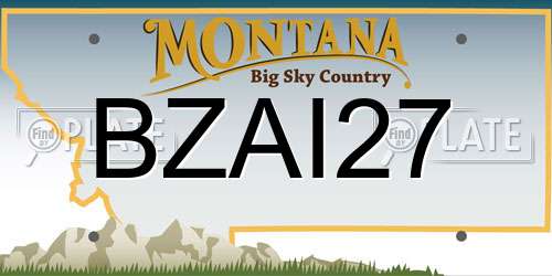 BZAI27 Montana License Plate