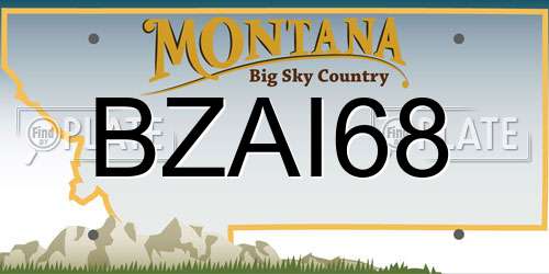 BZAI68 Montana License Plate