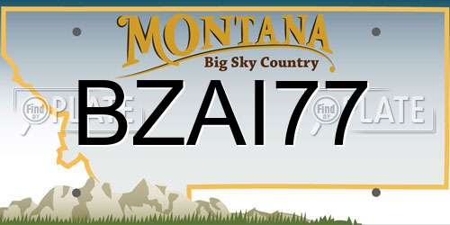 BZAI77 Montana License Plate