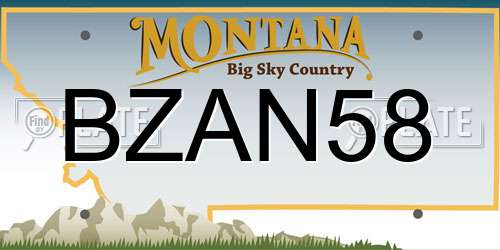 BZAN58 Montana License Plate