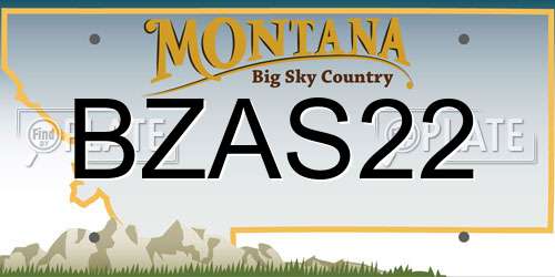 BZAS22 Montana License Plate