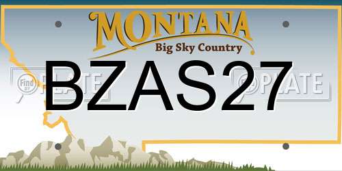 BZAS27 Montana License Plate