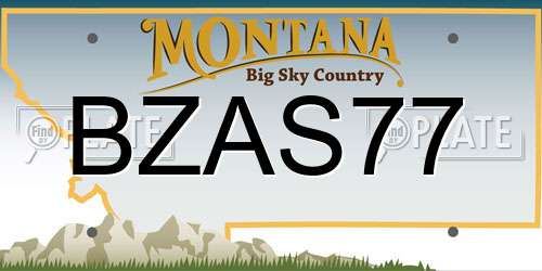 BZAS77 Montana License Plate