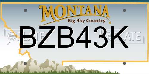 BZB43K Montana License Plate