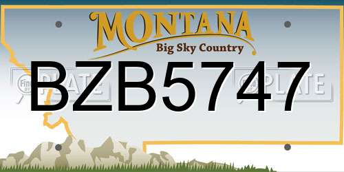 BZB5747 Montana License Plate