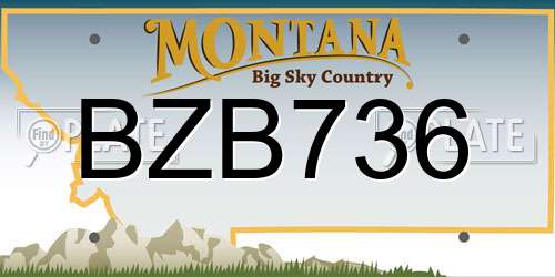 BZB736 Montana License Plate