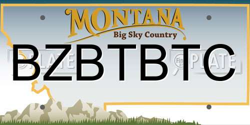 BZBTBTC Montana License Plate