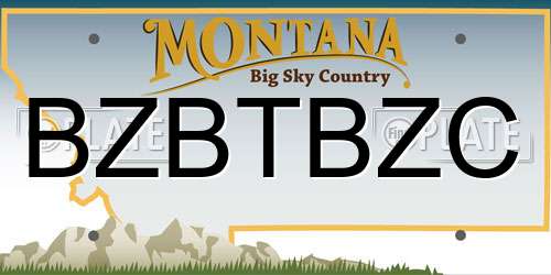BZBTBZC Montana License Plate