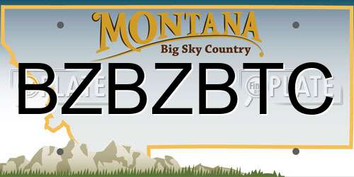 BZBZBTC Montana License Plate