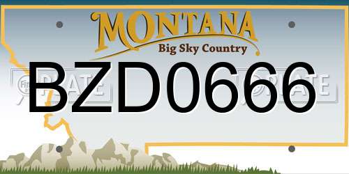 BZD0666 Montana License Plate