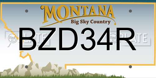 BZD34R Montana License Plate