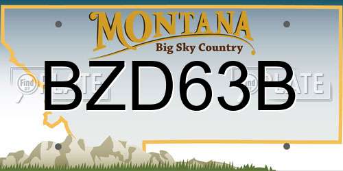 BZD63B Montana License Plate