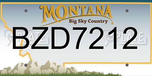 BZD7212 Montana License Plate