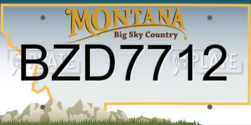 BZD7712 Montana License Plate