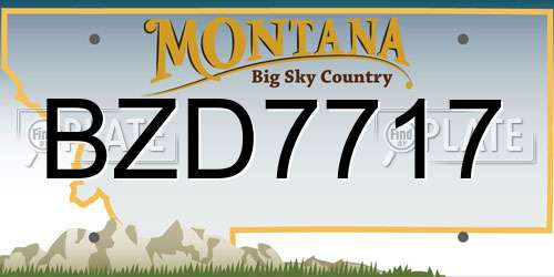 BZD7717 Montana License Plate