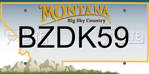 BZDK59 Montana License Plate