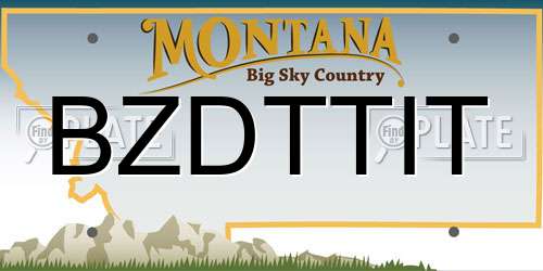BZDTTIT Montana License Plate