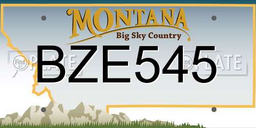 BZE545 Montana License Plate