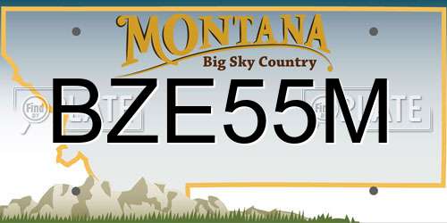 BZE55M Montana License Plate
