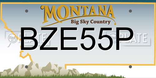 BZE55P Montana License Plate