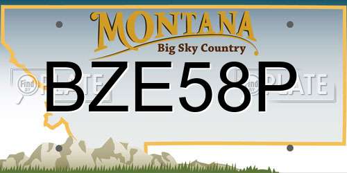BZE58P Montana License Plate