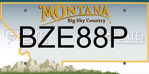 BZE88P Montana License Plate