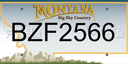 BZF2566 Montana License Plate