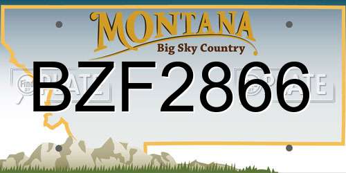 BZF2866 Montana License Plate
