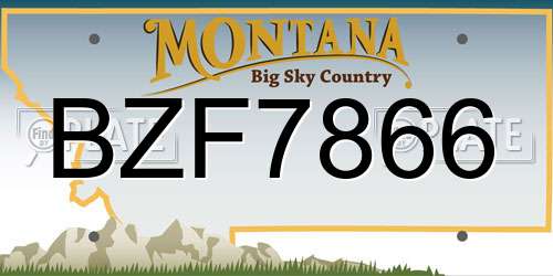 BZF7866 Montana License Plate