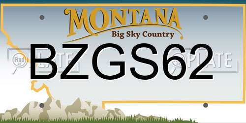 BZGS62 Montana License Plate