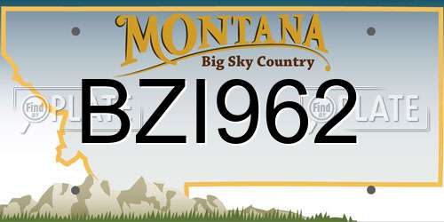BZI962 Montana License Plate