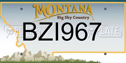 BZI967 Montana License Plate