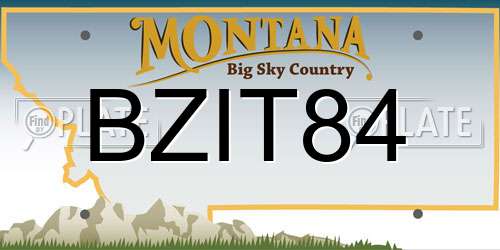 BZIT84 Montana License Plate