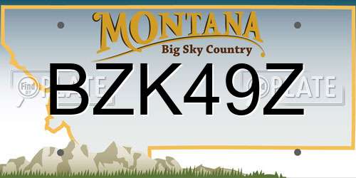 BZK49Z Montana License Plate