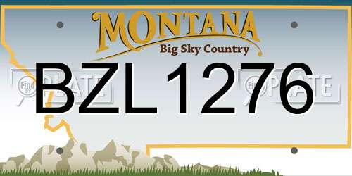 BZL1276 Montana License Plate