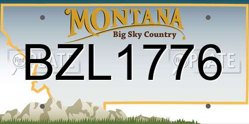 BZL1776 Montana License Plate