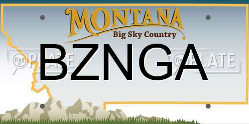 BZNGA Montana License Plate