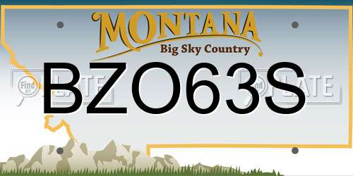BZO63S Montana License Plate