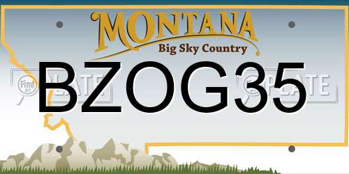 BZOG35 Montana License Plate