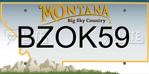 BZOK59 Montana License Plate