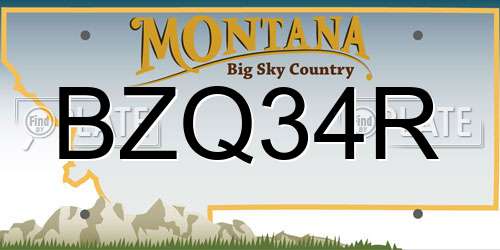 BZQ34R Montana License Plate