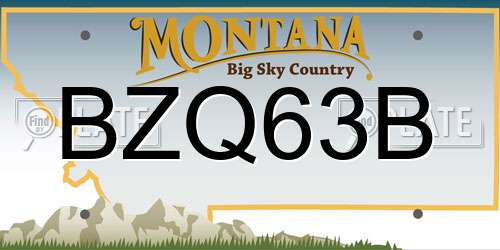 BZQ63B Montana License Plate