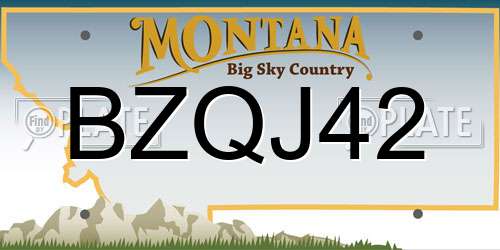 BZQJ42 Montana License Plate