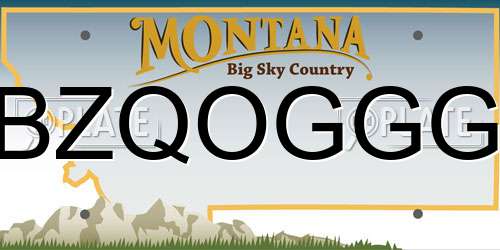BZQOGGG Montana License Plate