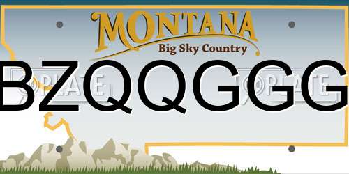 BZQQGGG Montana License Plate